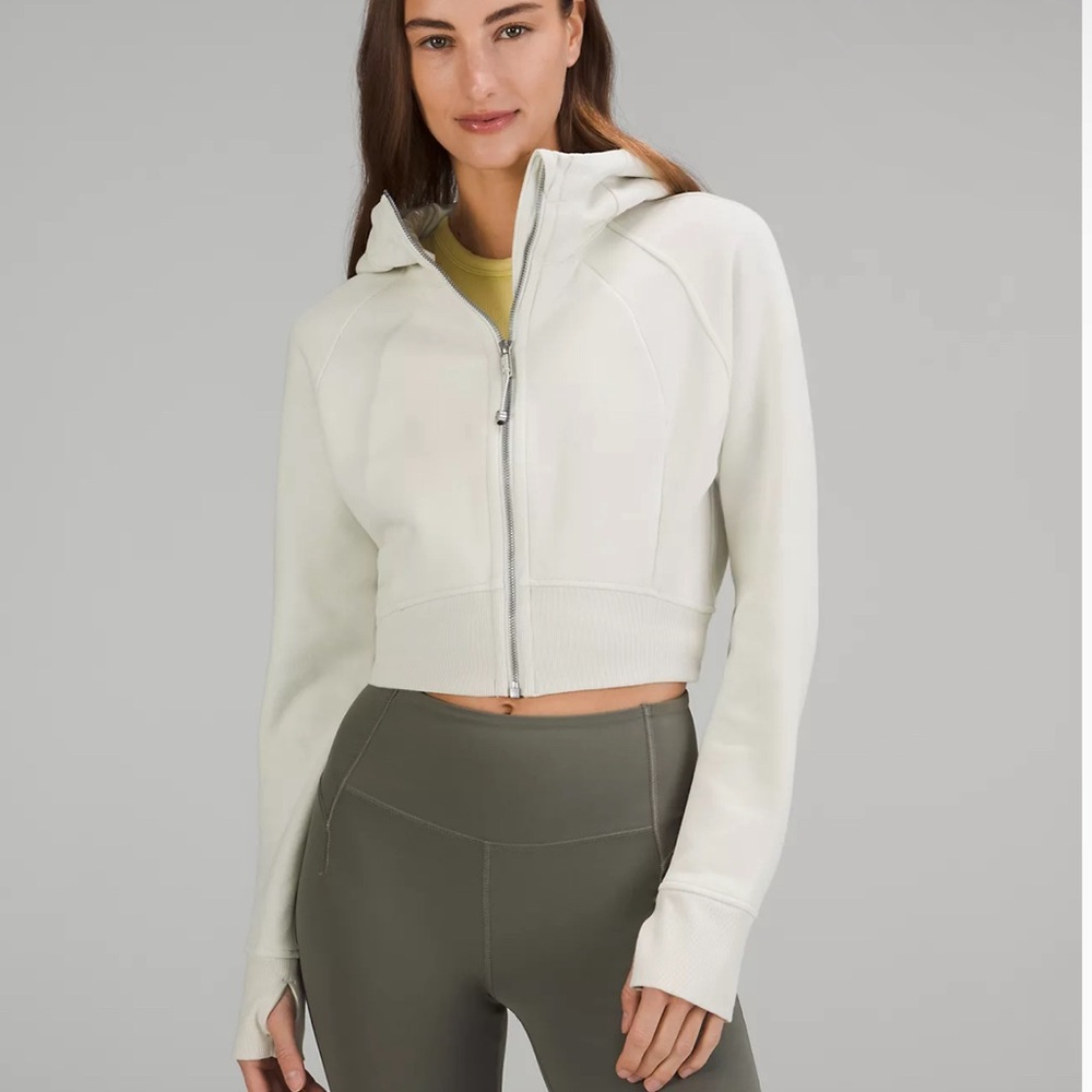 Lululemon cropped full zip | color bone